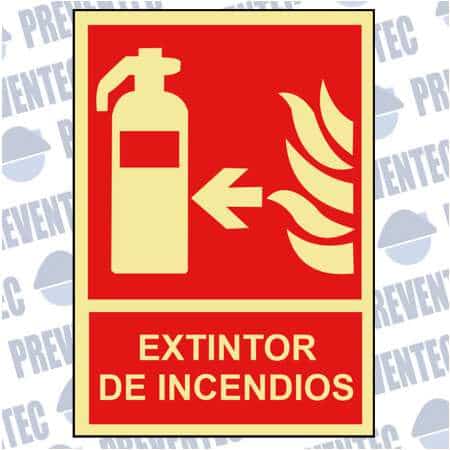Señalítica :  Extintor de incendios ( Flecha izquierda )