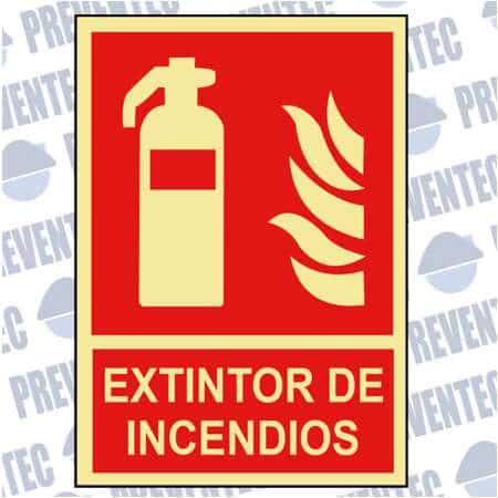 Señales de socorro :  Extintor de incendios