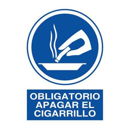 Señales de seguridad : Obligatorio apagar el cigarrillo