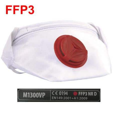 Mascarillas de seguridad FFP3 plegable válvula