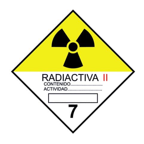 Señal Materias radioactivas : Clase II
