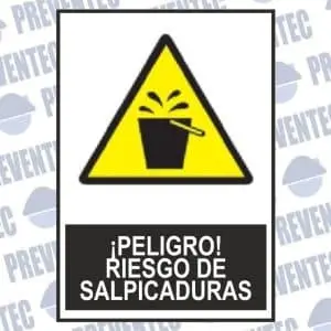 Peligro riesgo de salpicaduras