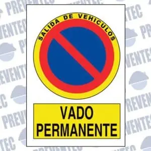 Señal de vado permanente