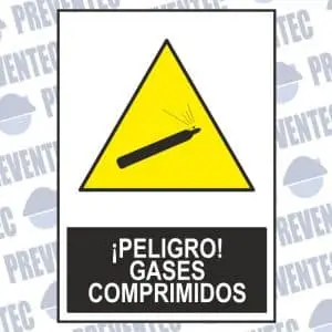 Señal peligro gases comprimidos