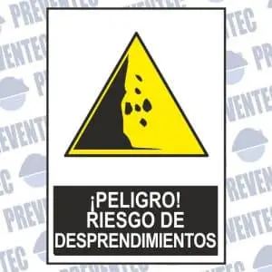 Señal peligro por desprendimientos