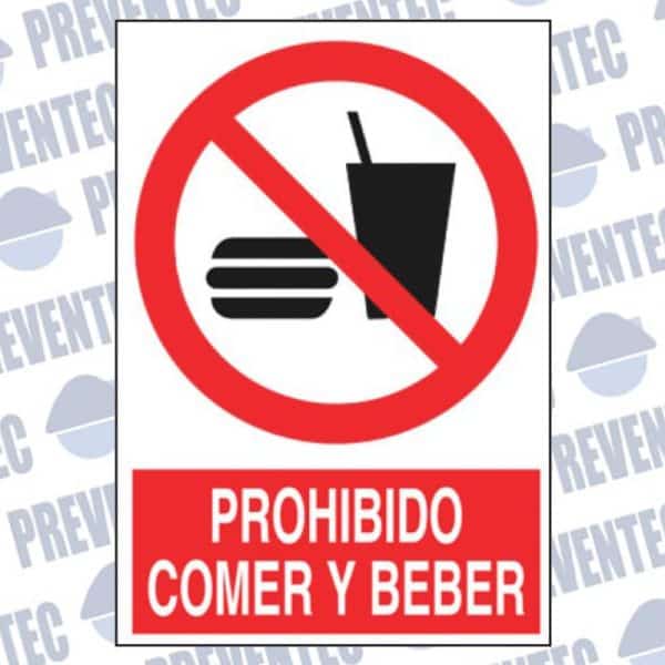 Señal prohibición comer y beber