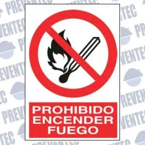 Señal prohibido encender fuego