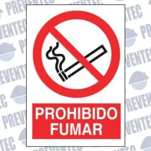 Señal prohibido fumar
