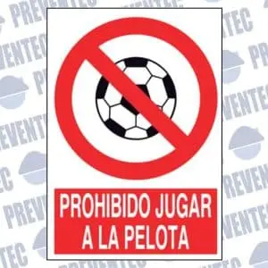 Señal prohibido jugar a la pelota