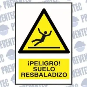 Señal advertencia peligro : ¡ Peligro ! Suelo resbaladizo - DIN A4