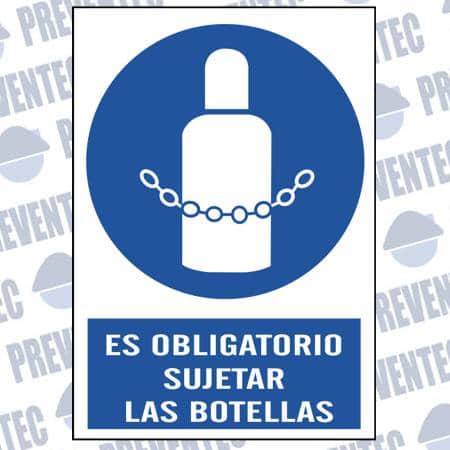 Señales de seguridad : Es obligatorio sujetar las botellas