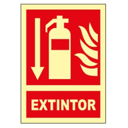Señalítica :  Extintor de incendios ( Flecha abajo )