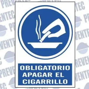 Señal obligatorio apagar el cigarrillo