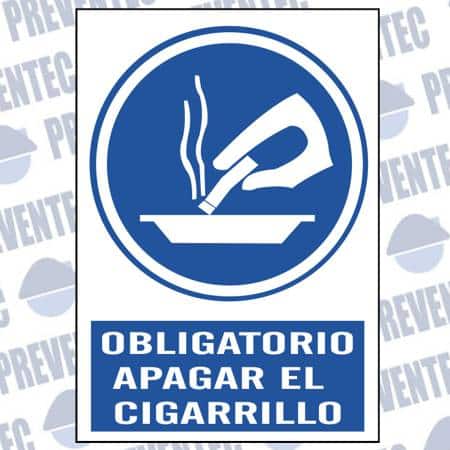 Señales de seguridad : Obligatorio apagar el cigarrillo
