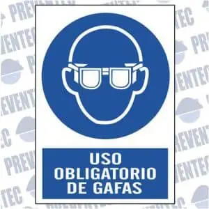 Uso obligatorio de gafas de seguridad
