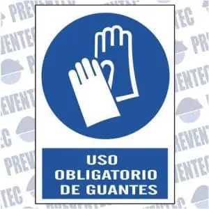 Señal uso obligatorio guantes