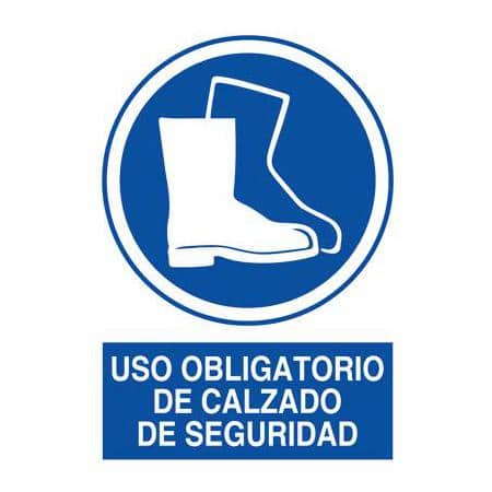 Señal de : uso obligatorio de calzado de seguridad