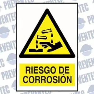 Señales de advertencia en el trabajo : riesgo corrosión