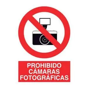 Señales de prevención : Prohibido cámaras fotográficas