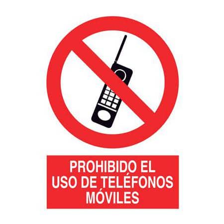 Señales de seguridad :  Prohibido el uso de telefonos moviles
