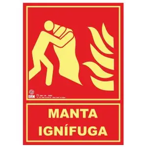 Señalización de manta ignífuga