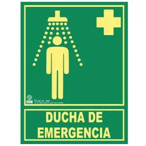 Señalización ducha emergencia