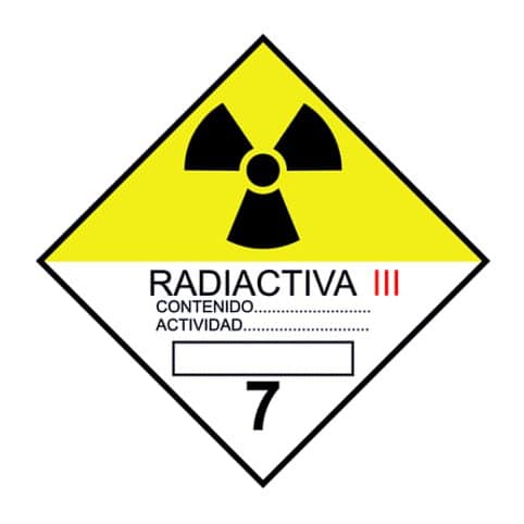 Señal seguridad Materias radioactivas: Clase III