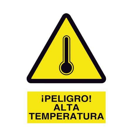 Señales de advertencia :  Peligro, alta temperatura