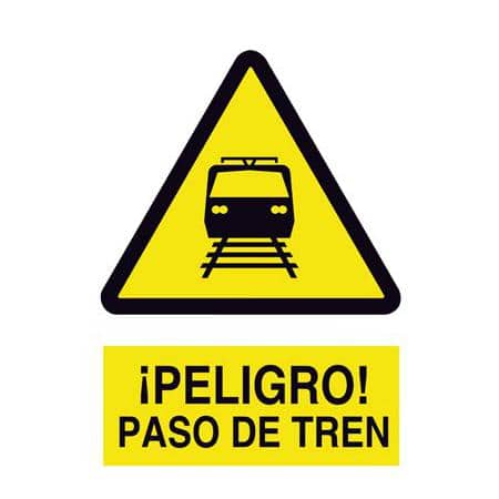 Cartel señalización : Peligro , paso de tren