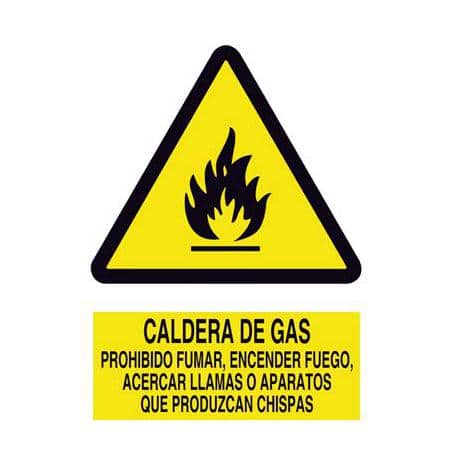 Señal Caldera de gas , peligro