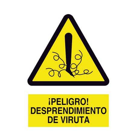 Señales de advertencia;  Peligro , desprendimiento de viruta