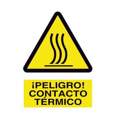 Señal de advertencia:  Peligro , Contacto térmico