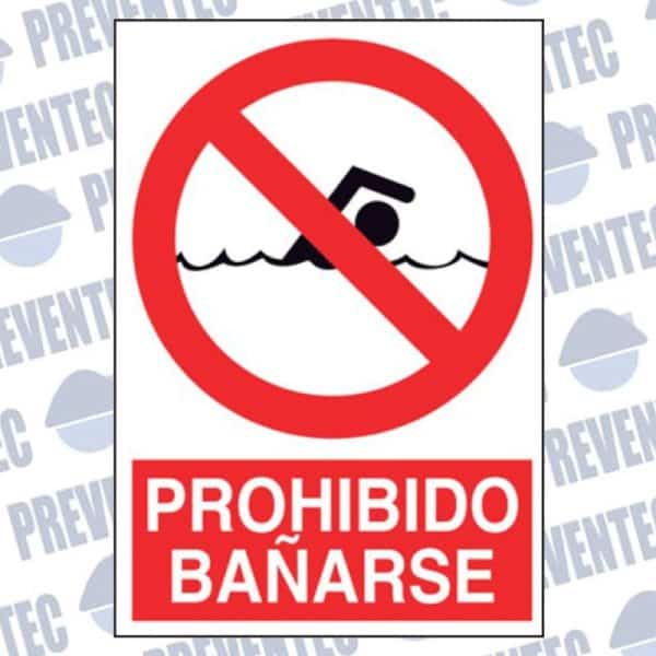 Señal prohibido bañarse