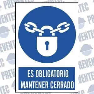 señales de seguridad mantener cerrado