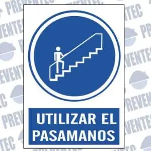 Señal utilizar el pasamanos