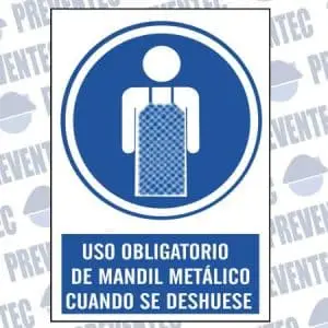 uso obligatorio mandil metalico