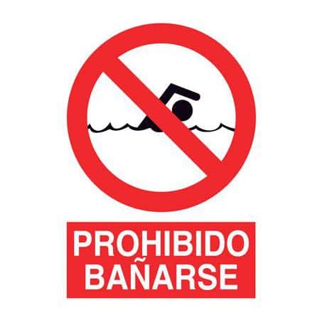 Señales de seguridad Prohibido bañarse