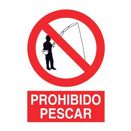 Señales de seguridad Prohibido pescar