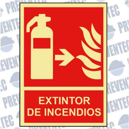 Señales de prevención :  Extintor incendios ( Flecha derecha )