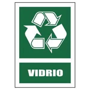 Cartel de reciclaje de vidrio