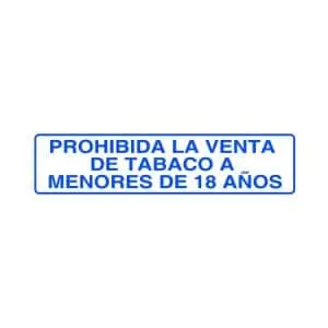 Señalítica : Prohibido la venta de tabaco a menores