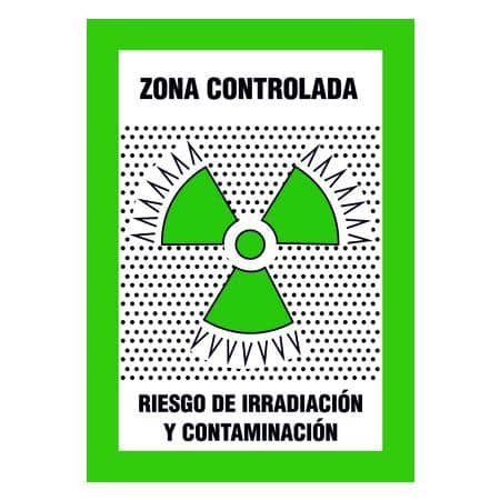 Señal Zona controlada, riesgo irradiación y contaminación