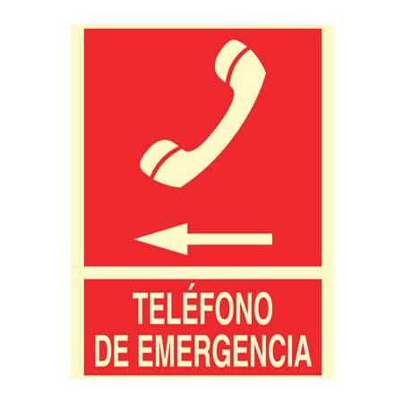 Señalizaciones : Teléfono de emergencia ( Flecha izq )