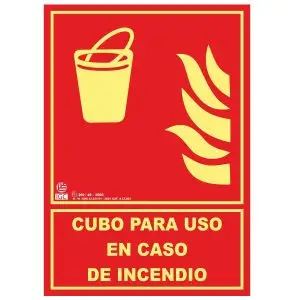 Señal cubo para incendios