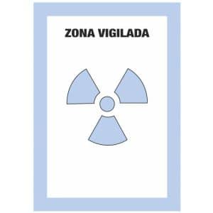 Señal radiactiva de zona vigilada