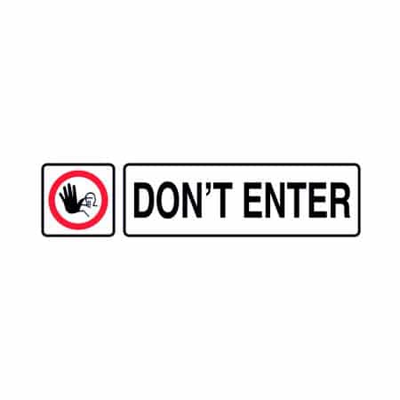 Señales informativas en inglés : Don`t enter