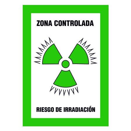 Señal Zona controlada, riesgo irradiación