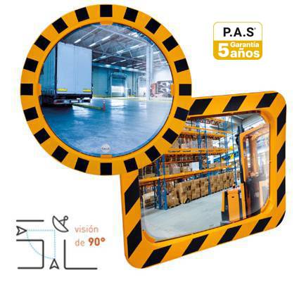 Espejos para almacenes e industria con marco A/N calidad PAS