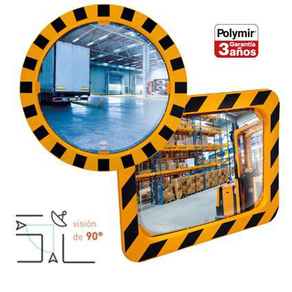 Espejos para fábricas y almacenes marco A/N calidad Polymir