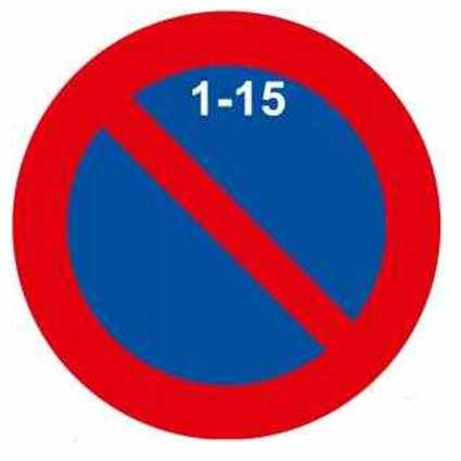 Señal de prohibido aparcar la primera quincena – ( R-308c )